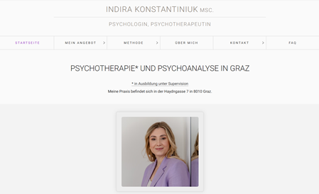 Screenshot Website Indira Konstantiniuk