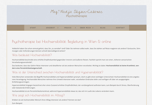 Nadja Segur Psychotherapie bei Hochsensibilität