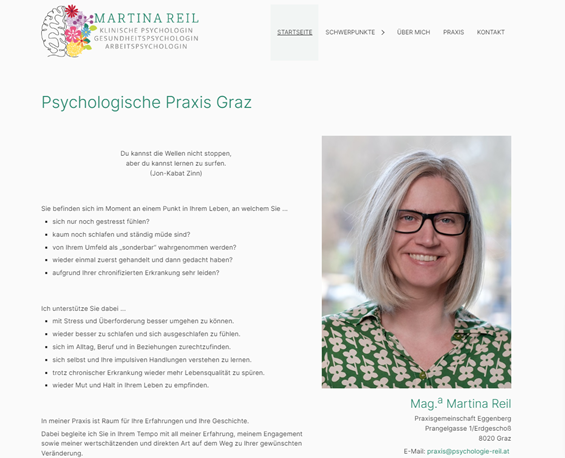 screenshot website martina reil